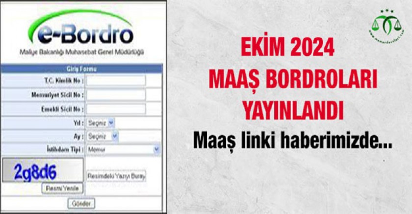 Ekim 2024 Maaş Bordroları Yayında