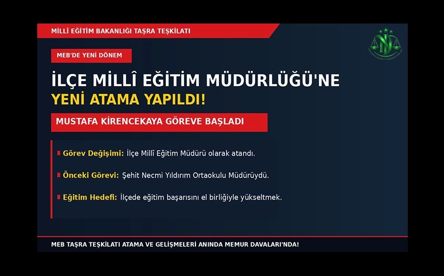 İlçe Millî Eğitim Müdürü Değişti!