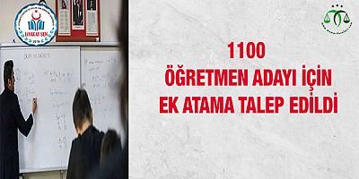 1100 Öğretmen Adayı İçin Ek Atama Talep Edildi