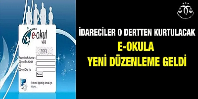 E-Okula Yeni Düzenleme