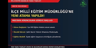 İlçe Millî Eğitim Müdürü Değişti!