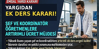 Yargıdan Emsal Ek Ders Kararı