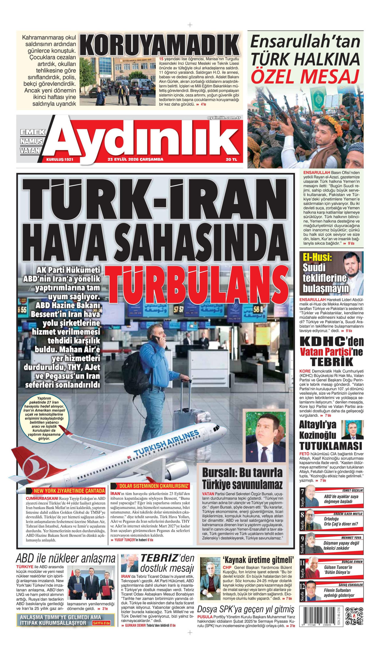 Aydınlık Gazetesi Gazetesi gazetesi manşeti
